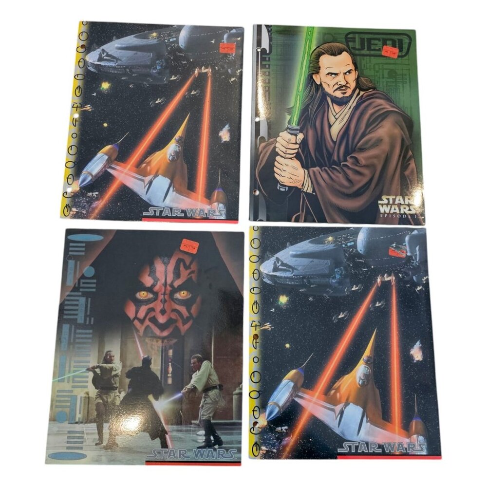 Lot Of Star‎ Wars 90s Y2K 2 Pocket Folders NEW Naboo Episode 1 Jedi Set Of 4